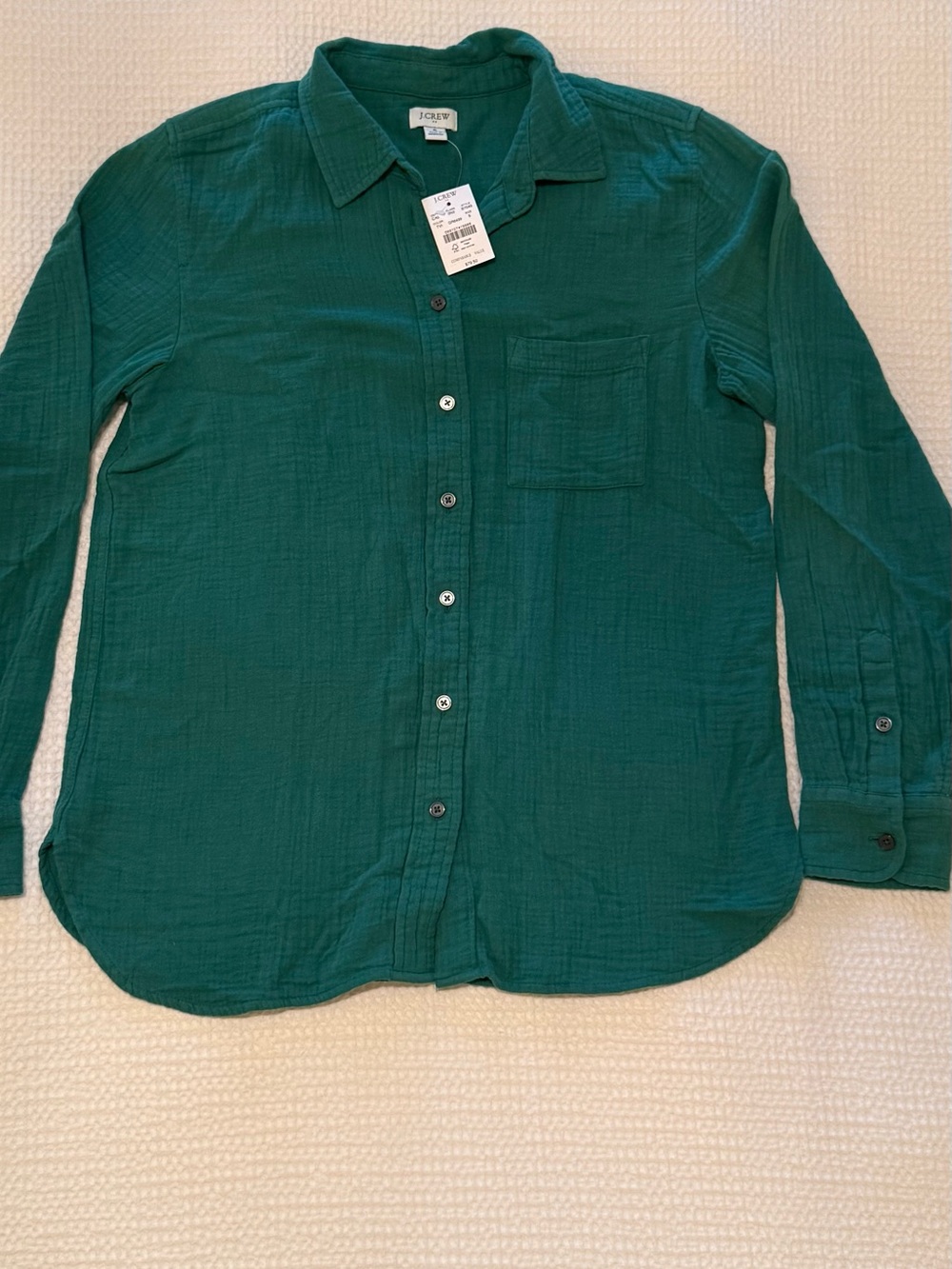 NWT J.Crew | Double-Gauze Button-Up Shirt | Green | Size = S